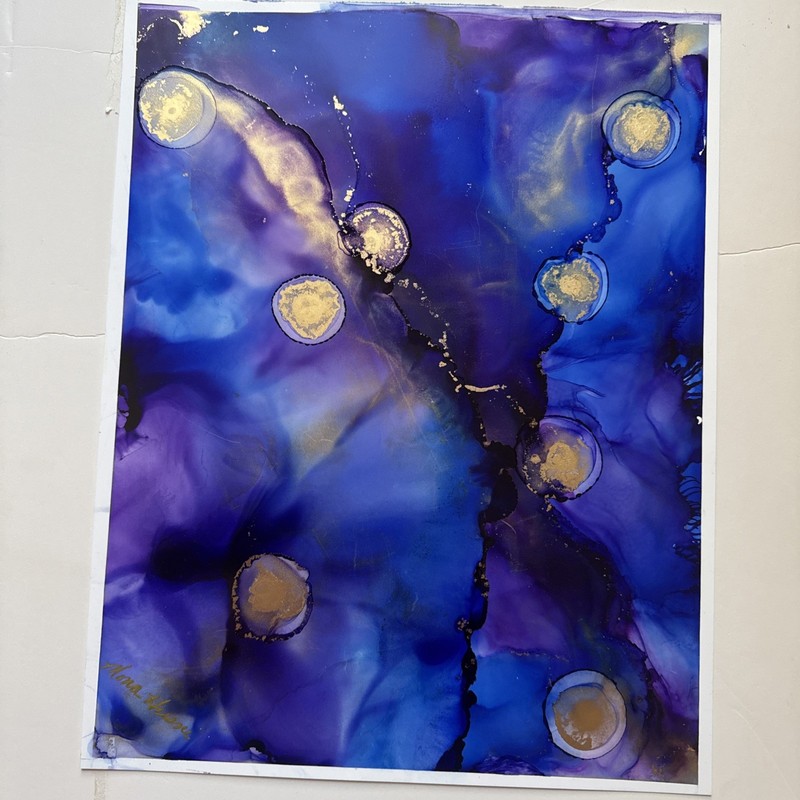 Beautiful , Unique , Colorful, Original – Hand Made Alcohol Ink Painting
