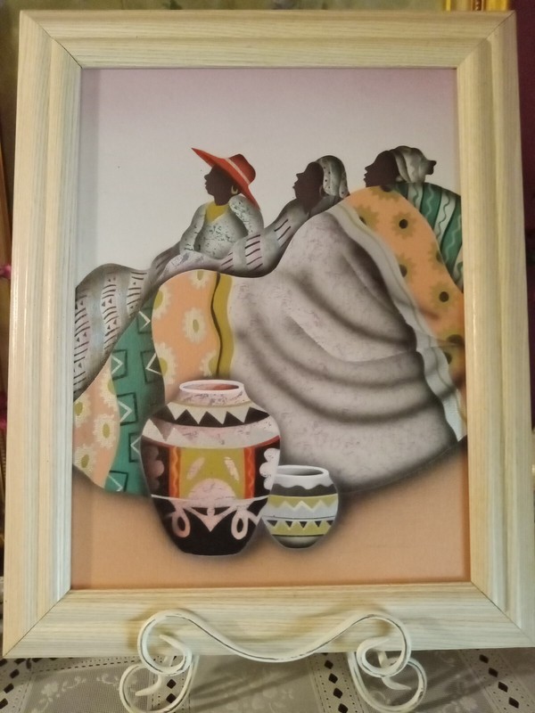 Vintage Signed Woodville «Meditation» Black Folk Art Painting 12″X16″