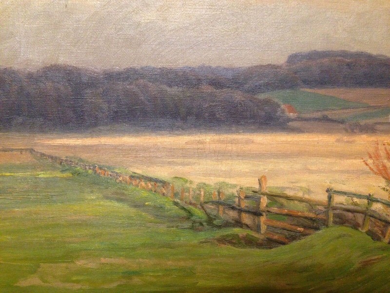 Marius Mikkelsen (1872-1950): POPLAR TREE IN OPEN LANDSCAPE, original oil, 1925 gallery