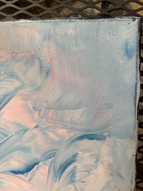 Abstract Blue & Pink Canvas Painting, Unframed Single Piece Wall Art gallery