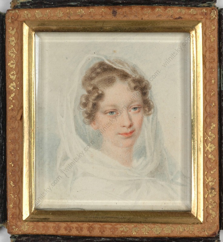 Jean-Baptiste Isabey (1767-1855)-Attrib. «Young lady», miniature, 1810s