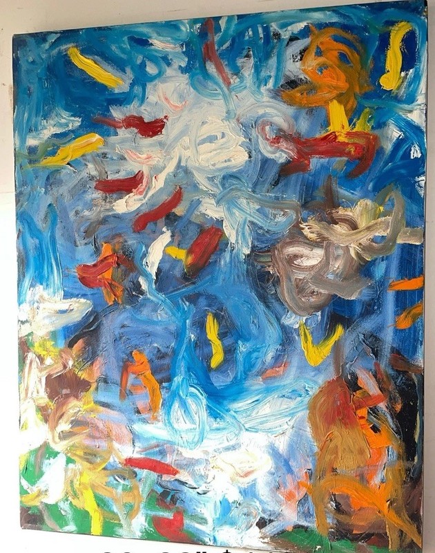 Original Oil Painting Heavy Textured 28×22” Unsigned Barbara J Koivisto SoHo NYC
