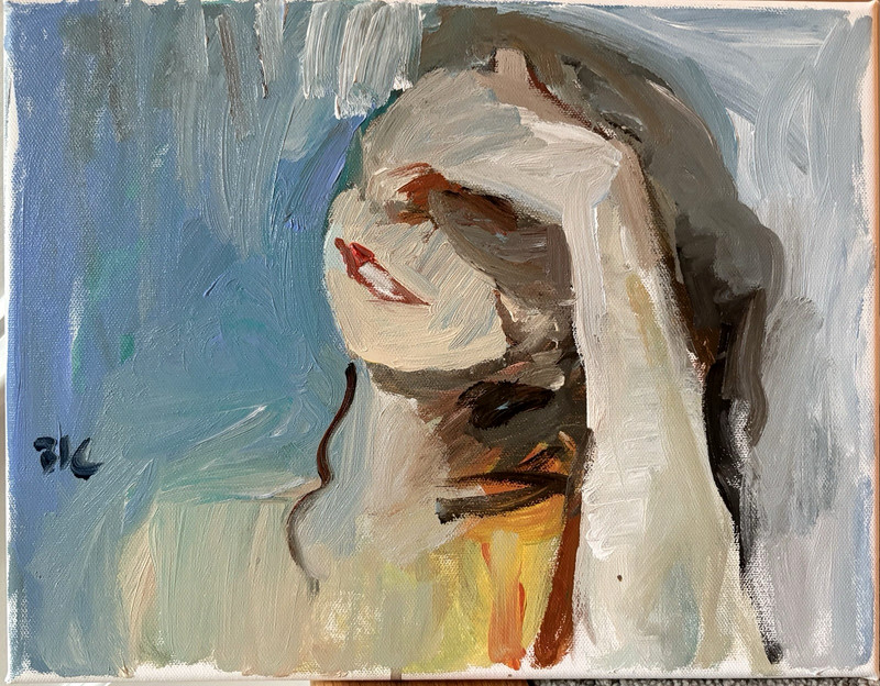 Portrait Painting Woman Cubist Impressionism 11”x14” Canvas Original Signed
