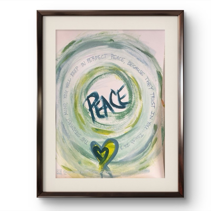 BLESSED#1005 PEACE BLUE 11×14 Original Paper Modern Abstract Expressionism