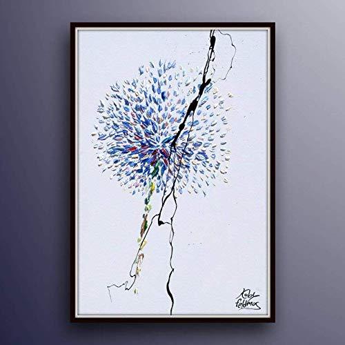 Purple Flower 40″ Original oil painting on canvas, thick layers, handmade item