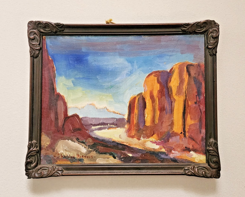 SHELDON ORRIN PARSONS (1866-1943) Orig. Santa Fe Canyon Southwest Oil Painting