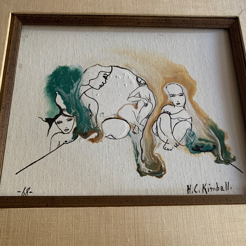 1968 Midcentury Modern H.C. (Harold) Kimball Oil Painting - Signed - Framed gallery