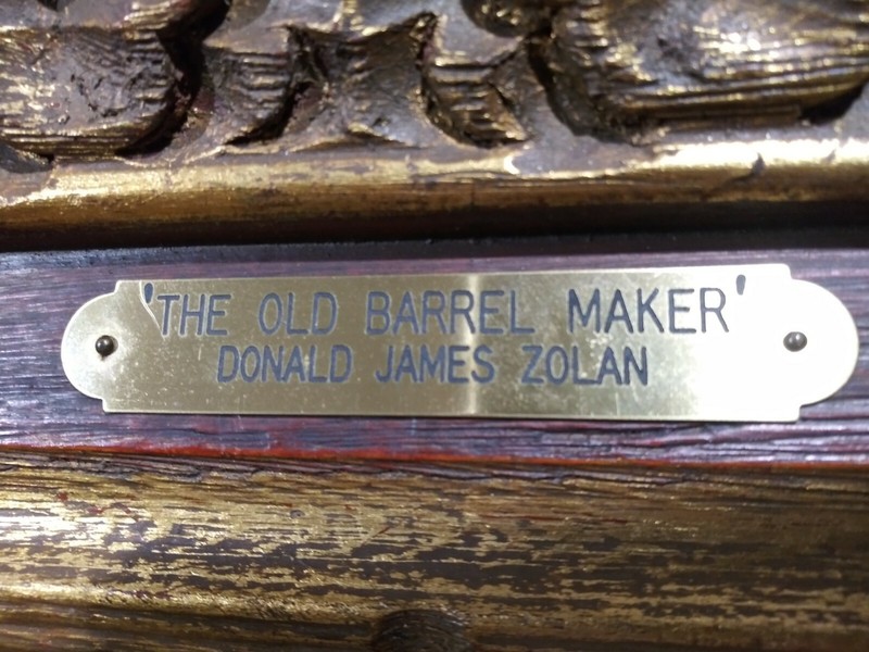 DONALD JAMES ZOLAN "The Old Barrel Maker" Framed Oil Painting On Wood gallery