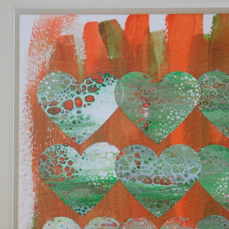 Linked Hearts Savanna 9" x 11" Frame Signed Original Art Acrylic Acid Free Paper gallery