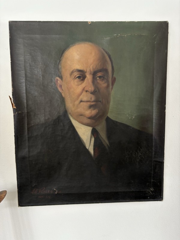 M.A. Rasko Maxmilian Rasko Signed Oil Portrait Painting on Canvas 1945, N.Y.