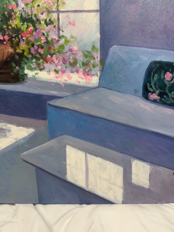 Beautiful 24” X 36” Painting SignedMark Moran Elegance Room Flowers Still Life gallery