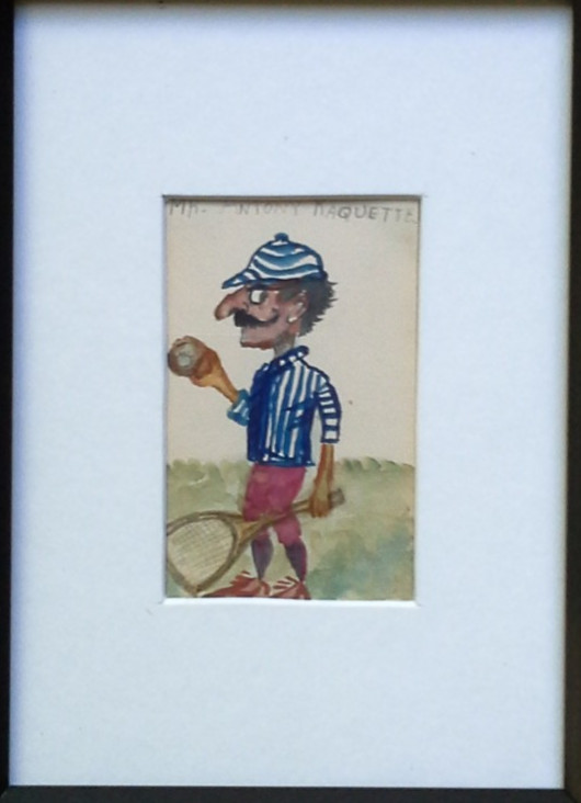 James Montgomery Flagg Circa 1889 Original Watercolor/Pencil «Mr. Antony Raquett