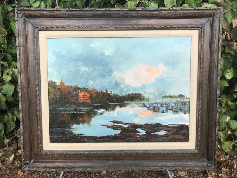 ALICE WALKER Original 1970s MONTEREY CALIFORNIA PLEIN AIR SEASCAPE Oil & Canvas