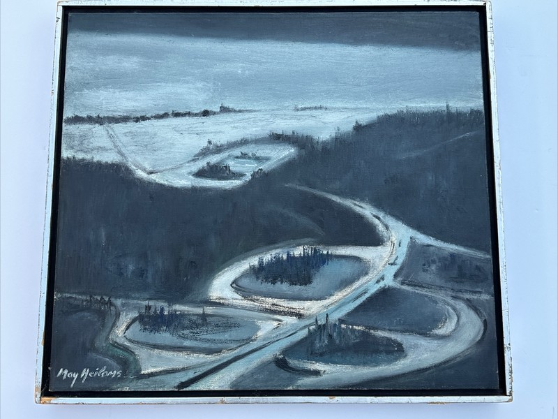 MID CENTURY PAINTING ABSTRACT LANDSCAPE EXPRESSIONISM REGIONALISM MAY HEILOMS gallery