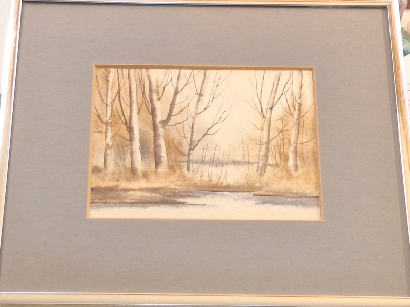 Vintage Original Contemporary Watercolor Painting Framed Excellent Condition