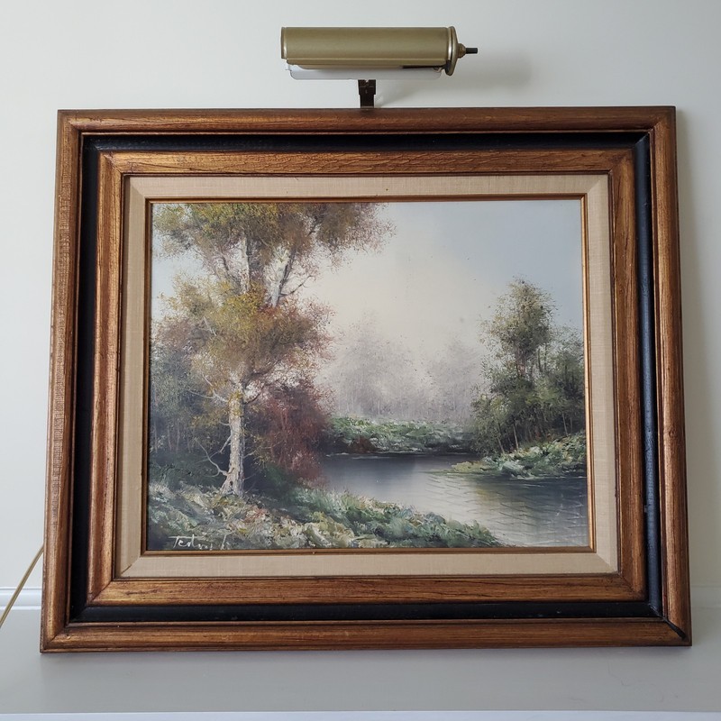 Tedeschi 1923-2018 Landscape Oil Painting Italian Artist Framed Signed w COA