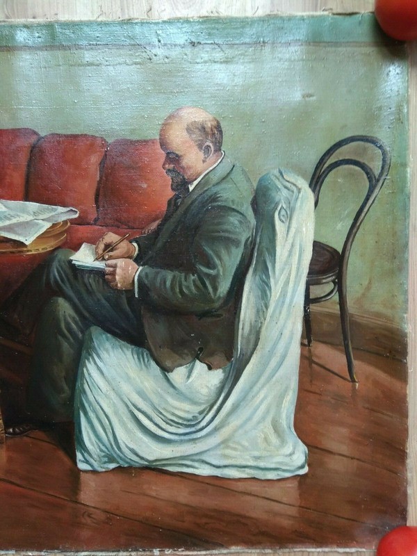 Vintage Oil Painting Lenin in Smolny Soviet USSR Socialist realism 246х150 cm gallery