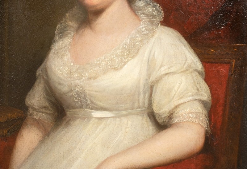 Large 19th Century Portrait of A Lady Mary Ann Pigot White Dress William Beechey gallery