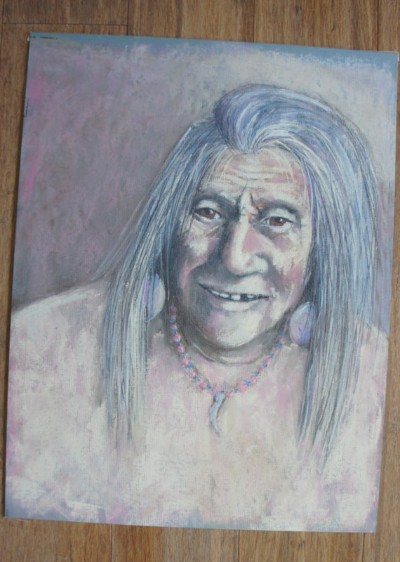 Original NATIVE AMERICAN Pastel Paining EVELYN EMBRY SHOWETIT-CADDO 1988 signed