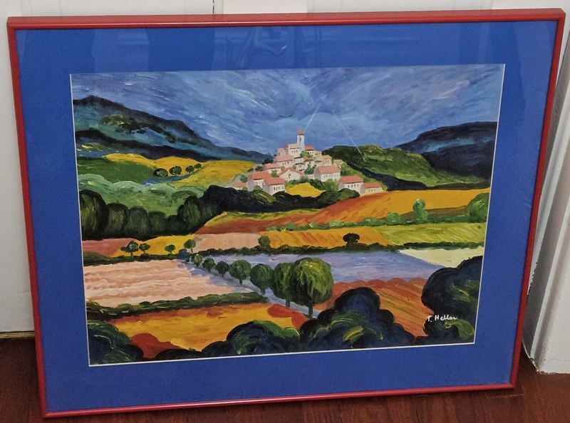 ~ Toby Heller (1927 – 2017) 22×26″ Signed Landscape Painting FRAMED/MATTED ~