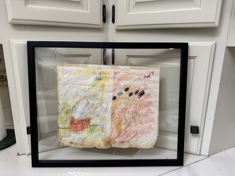 Purvis Young Double Image Triple Signed Dated 1987 Mixed Media Original