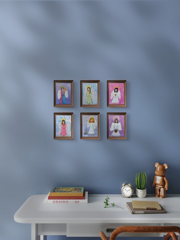 Two Angels Original Painting Angel Wings Gift Art For Her Handmade Wall Art OOAK gallery