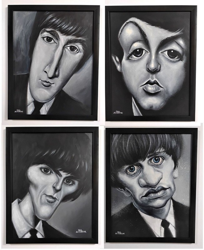 Beatles Paintings Original Art By Paul Alexander 11×14 Lennon McCartney Harrison