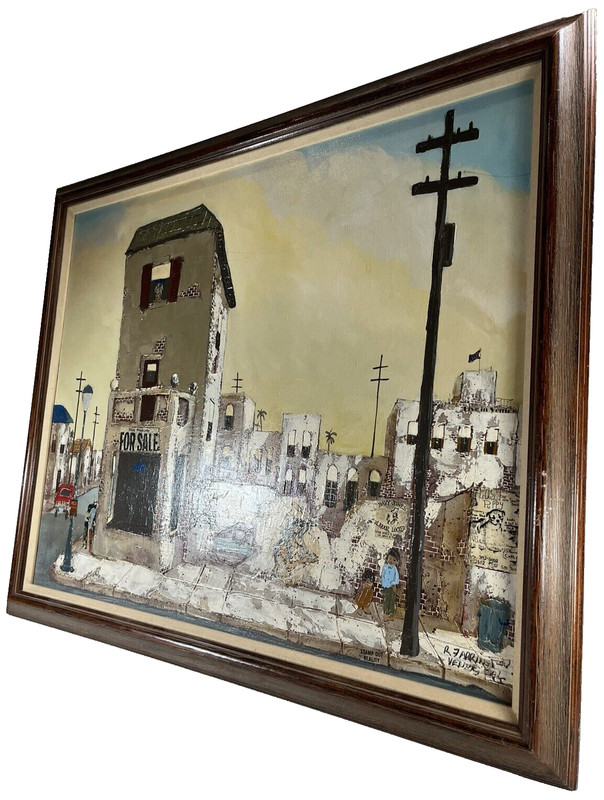 ROBERT FARRINGTON VENICE BEACH CALIFORNIA ILLUSTRATION VINTAGE OIL PAINTING gallery