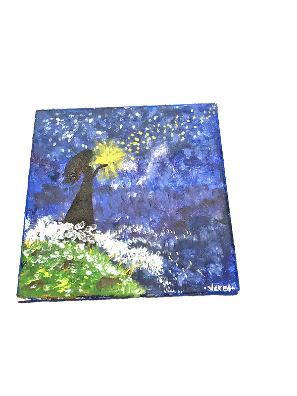 Original painting, «An act of kindness is the light in the dark, be that spark»