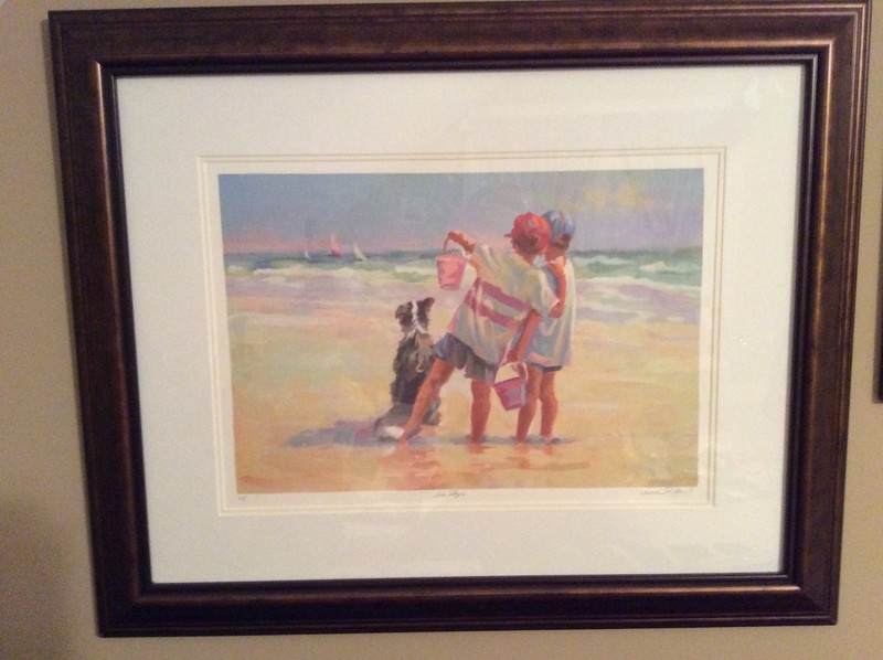 LUCELLE RAAD **SEA DOGS** SERIGRAPH ON PAPER, framed, COA, numbered, signed