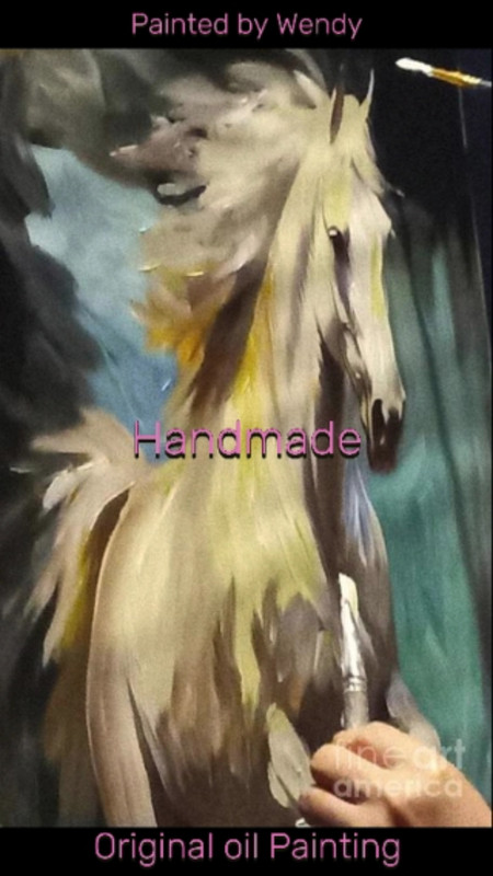 new handmade Painting on 16"x 32" canvas Waterfall with Rainbow by Wendy gallery