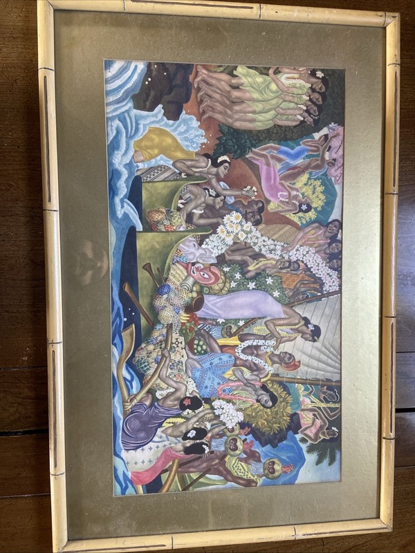 Eugene Savage Vintage Painting Spirit Of Aloha Matson Lines