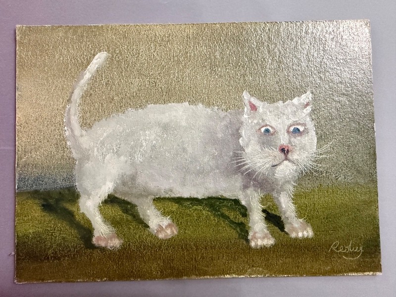 Cat Oil Painting Surrealist Pastiche Artist Stanisław Jerzy Suder
