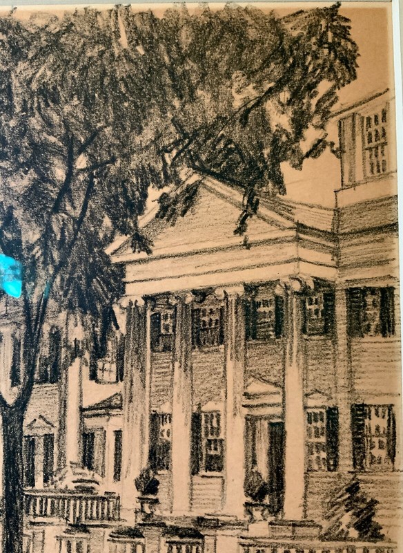 Ruth Haviland Sutton Pencil Charcoal Drawing / Main St & Pleasant St Nantucket gallery