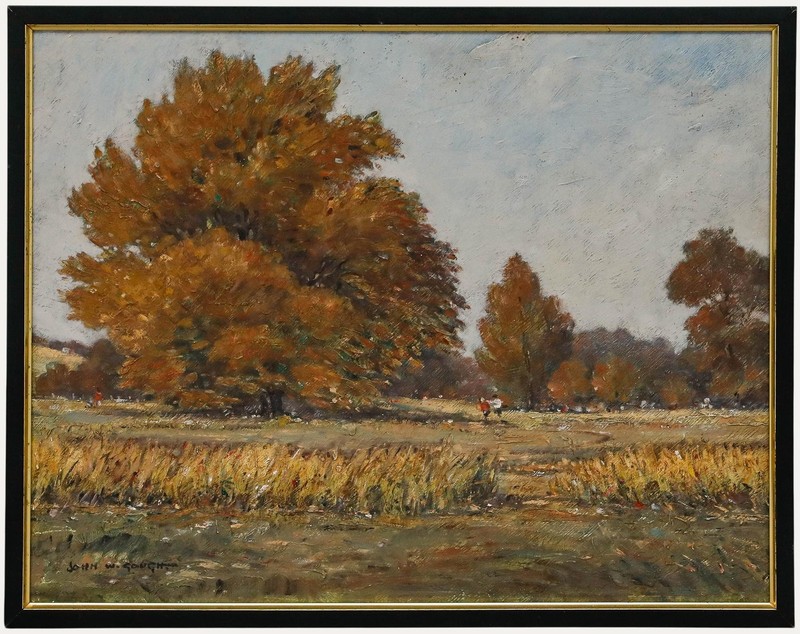 John Weston Gough – Mid 20th Century Oil, Park in Autumn Sun