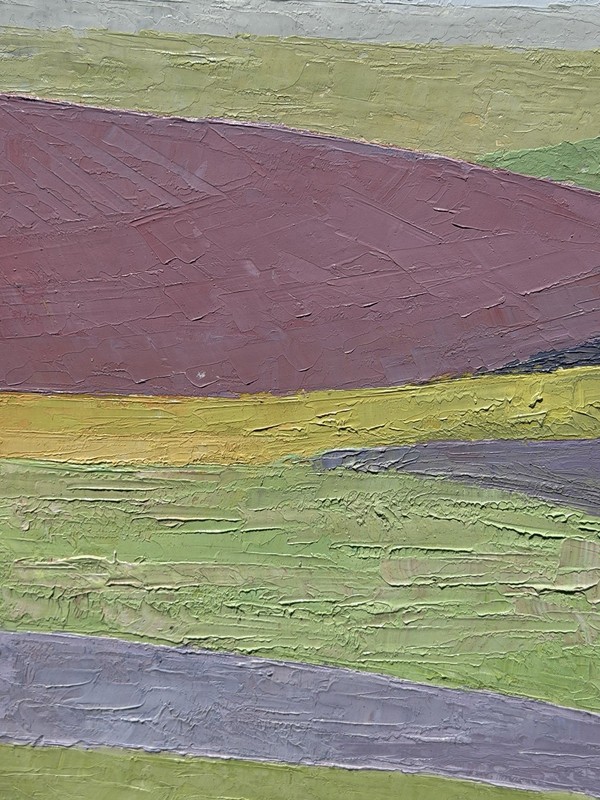 Etel Adnan Style Modernist Landscape Painting From 14 Million Ellistan Estate NJ gallery