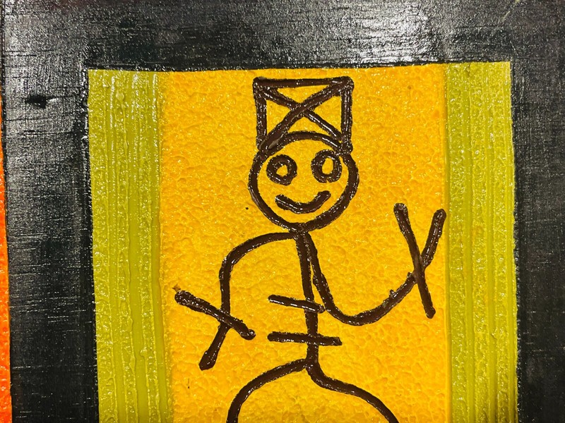 Handmade Dominican Republic Taino Hieroglyph Painting on Wood with Rope Hanger gallery