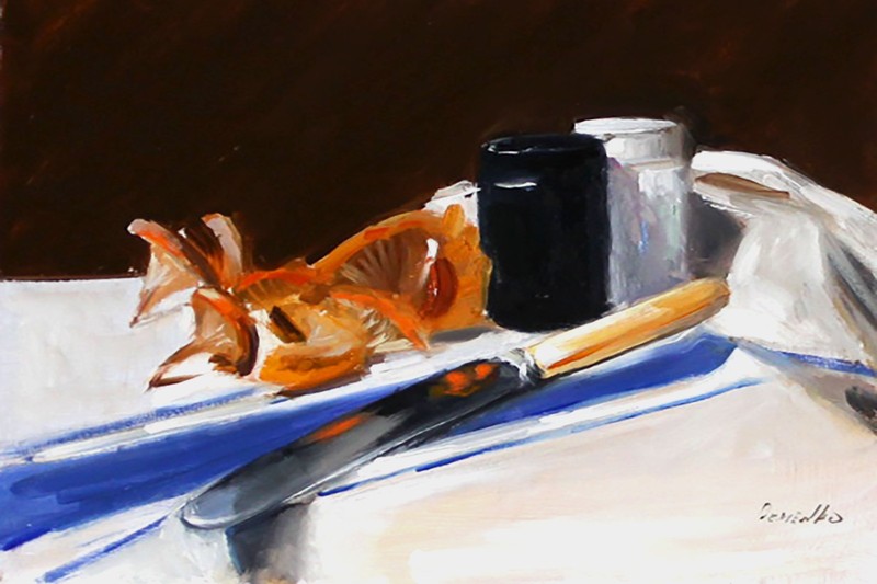 vegetables kitchen still life Oil painting UKRAINE 8X12