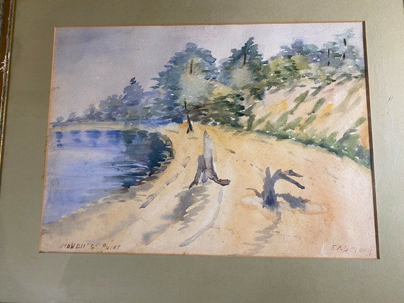 Vintage R.S Snyder "Howell's Point" Watercolor Painting - Signed And Framed gallery