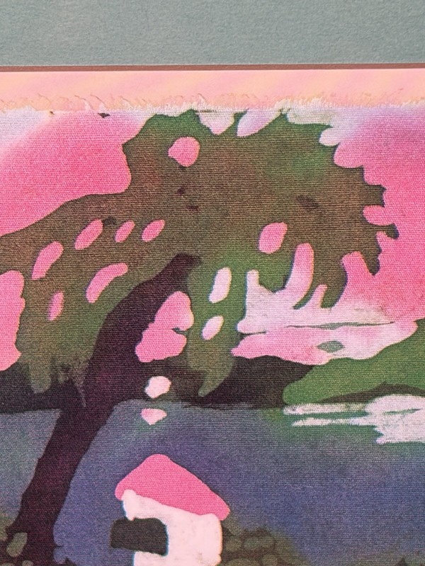 VTG Doreen E. Walsh American Batik Artist watercolors on silk canvas Seaside gallery