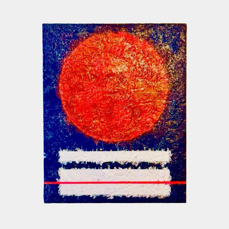 K. VALENTINE Abstract Mixed Media UV Acrylic & Silver Leaf on Wood Panel gallery