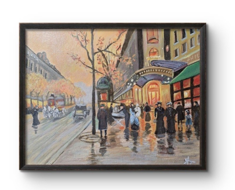 Edouard Cortez 1905 Paris 8×10 Acrylic Panel Painting