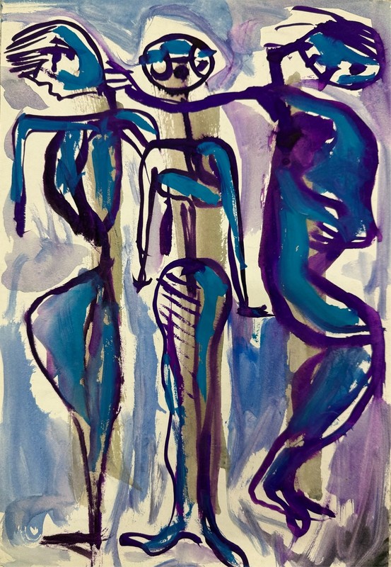 Rolph Scarlett (1889-1984) Gouache on Paper Abstract Modernist Painting