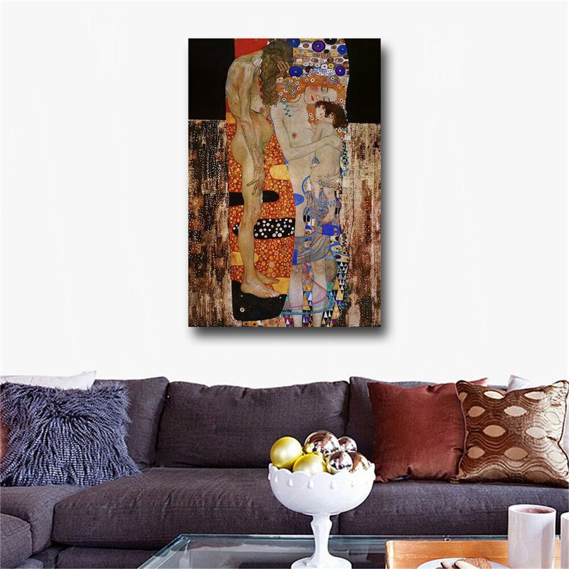 The Three Ages of Woman by Gustav Klimt Oil Painting on Canvas Posters Prints