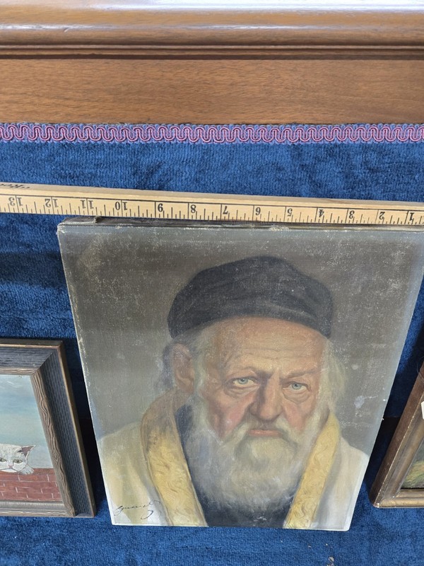 Jeno Gussich Original Oil Painting of a Rabbi gallery