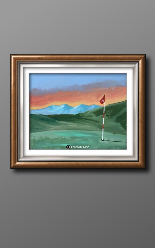 Golf Oil Painting Golf Course Landscape Acrylics Art Mountains Impressionist