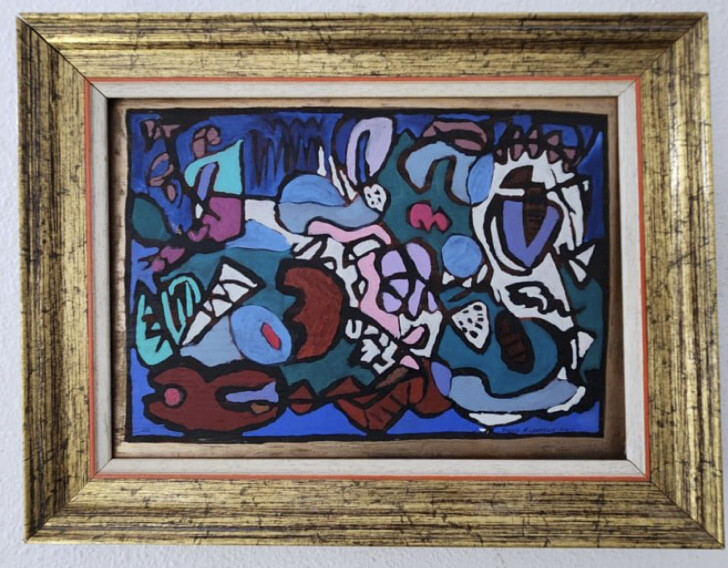 Vintage Abstract by David Anderson / ~13×17” / Framed