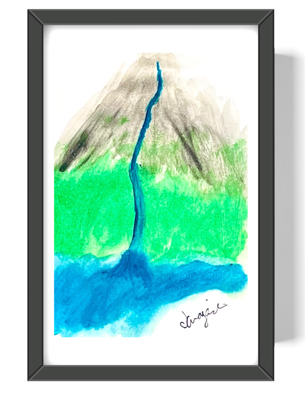 Guajardo Art Volcano 9X6 Paper Unique Neo Expressionism