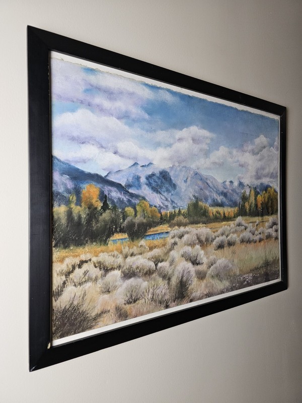 Large Original Signed Delita Alvarez Piercy Charcoal Pastel Painting 32x24 Frame gallery