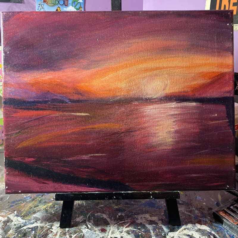 The Day Burns Out Slowly Original Acrylic Painting On Canvas